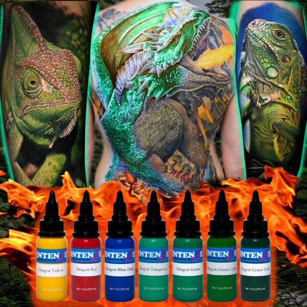 Sét mực INTENZE INK - Dragon Color Tattoo Ink Set 1oz