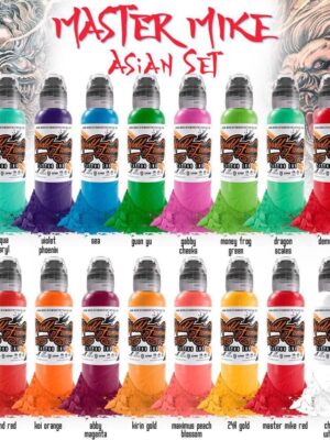 Sét mực xăm WORLD FAMOUS INK - MASTER MIKE ASIAN TATTOO SET 1oz