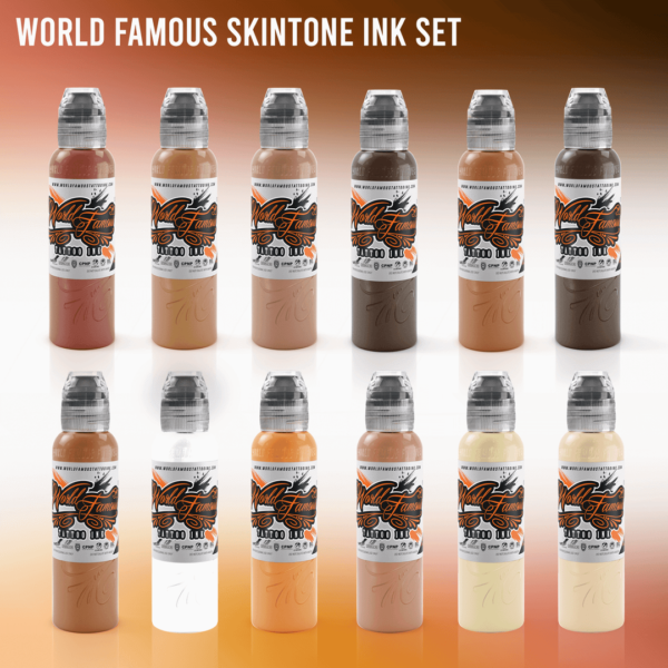 Sét mực xăm WORLD FAMOUS INK - 12 COLOR SKINTONE INK SET
