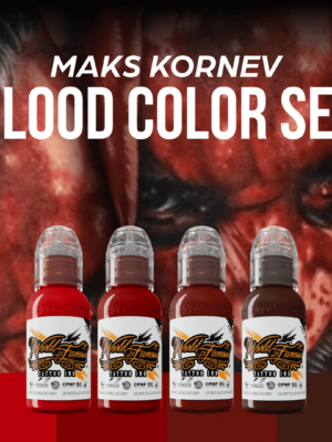 Sét mực xăm WORLD FAMOUS INK - MAKS KORNEV'S BLOOD COLOR SET 1oz